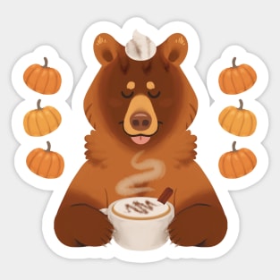 pumpkin spice bear Sticker